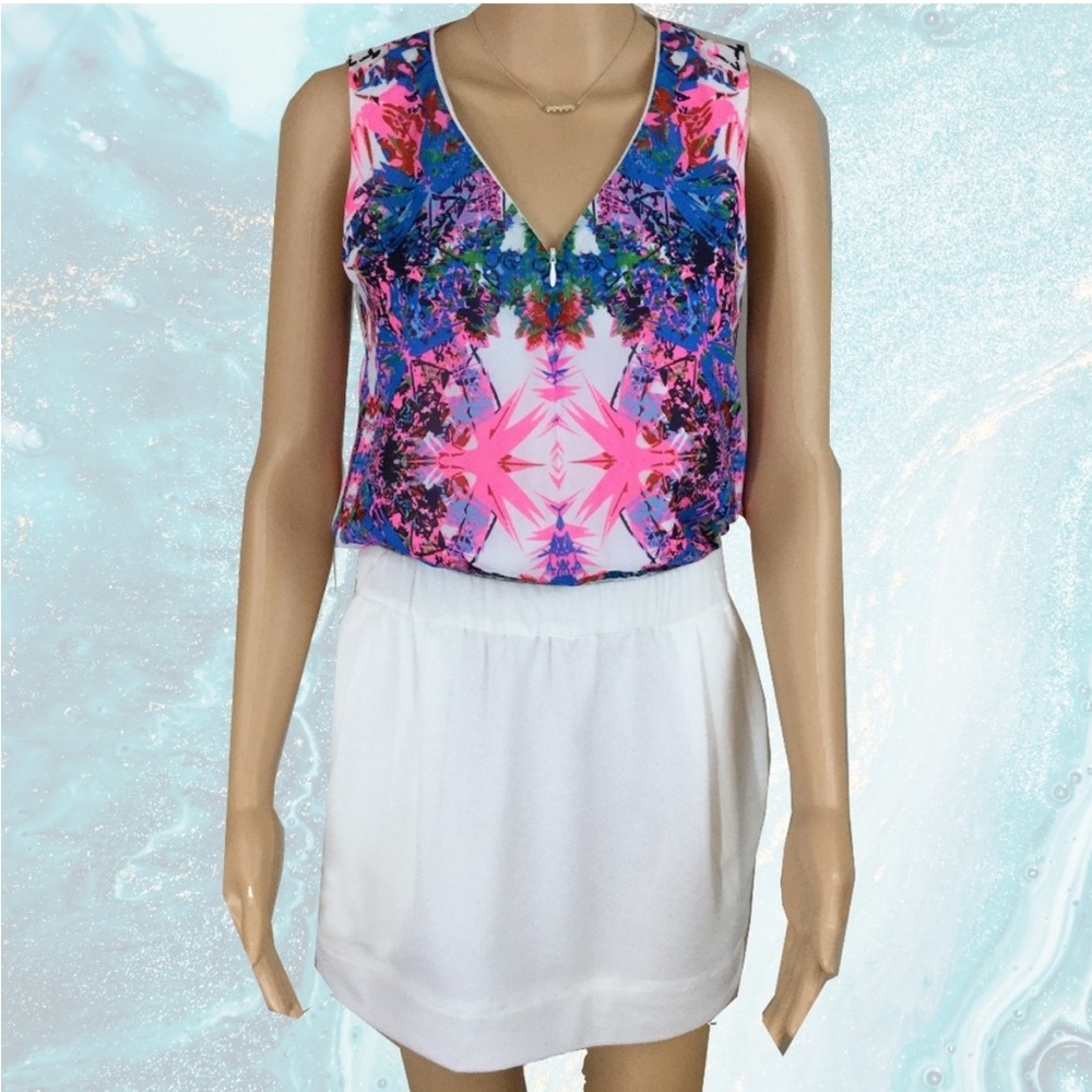 Color Block Kaleidoscope Twofer Dress